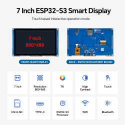 ESP32S DUAL CORE TELA TOUCH TFT 7'' 800X4800 WIFI, BLUETOOTH