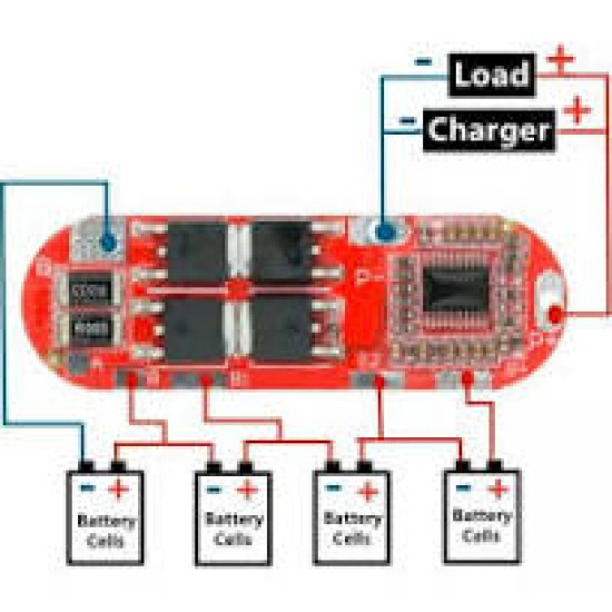 CONTROLADOR/PROTETOR DE CARGA BMS 4S BATERIA 18650 25A 16.8V CONTROLADOR/PROTETOR DE CARGA BMS 4S BATERIA 18650 25A 16.8V