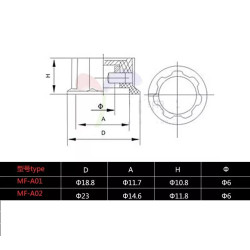 KNOB SEM PARAFUSO MF-A02W