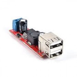 CONVERSOR STEP DOWN USB DUPLO DC 6V-40V PARA 5V 3A LM2596-S