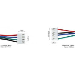 CABO PARA MOTOR DE PASSO CONECTOR JST 4 / 6 PINOS 1MT