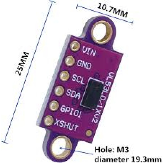 SENSOR DE DISTÂNCIA LASER GY-VL53L0XV2 SENSOR DE DISTÂNCIA LASER GY-VL53L0XV2