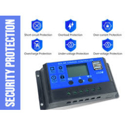 CONTROLADOR DE CARREGADOR SOLAR W88-C 30A USB 12V/24V