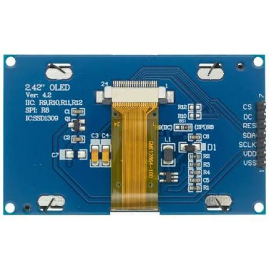 DISPLAY OLED 2.42" 128×64 SPI BRANCO