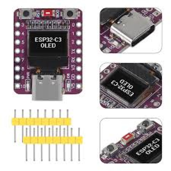 ESP32 C3 SUPER MINI COM MÓDULO OLED 0,42"