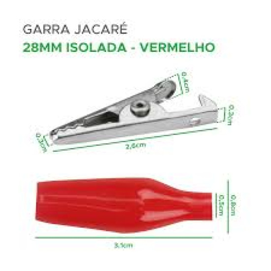 GARRA JACARE VERMELHA 28MM