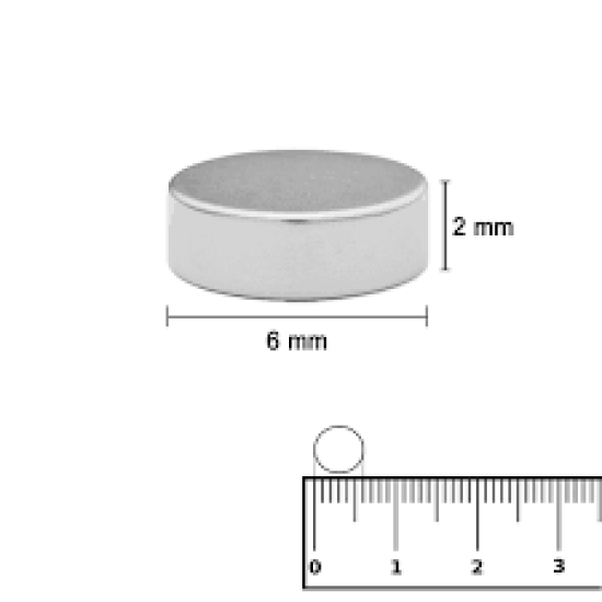 IMÃ NEODÍMIO PASTILHA 6MM X 2MM
