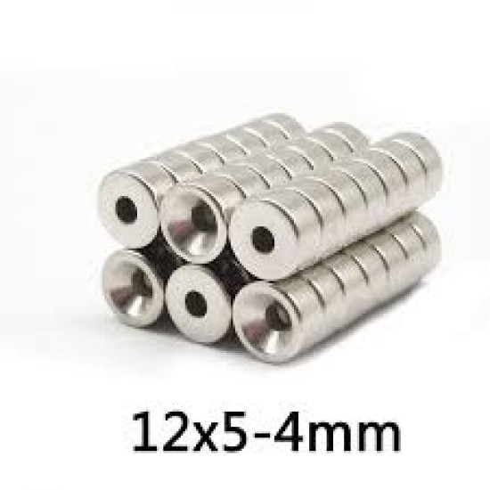IMÃ NEODÍMIO COM FURO PASTILHA 12MM X 5-4MM