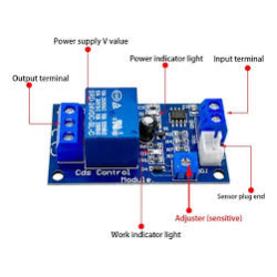 MODULO RELE COM SENSOR DE LUZ LDR XH-M131 12V