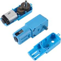 MOTOR COM REDUÇÃO METÁLICO EIXO SIMPLES AZUL