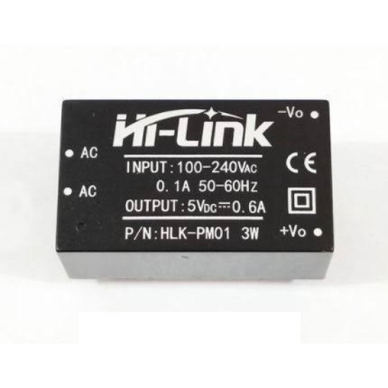 MINI FONTE HI-LINK 5,0VDC 1A 3W HLK-PM01 100-240VAC MINI FONTE HI-LINK 5,0VDC 1A 3W HLK-PM01 100-240VAC