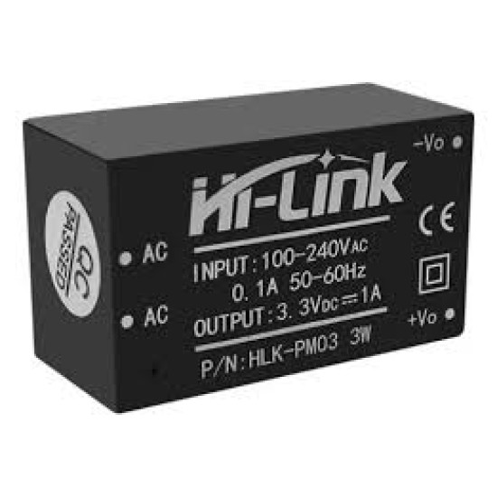 MINI FONTE HI-LINK 3,3VDC 1A 3W HLK-PM03 100-240VAC