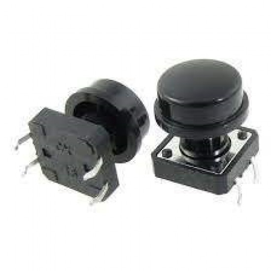 CHAVE TACTIL 12X12X7,3MM KNOB PRETO