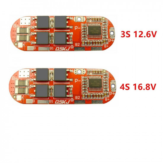 CONTROLADOR/PROTETOR DE CARGA BMS 3S BATERIA 18650 25A 12.6V