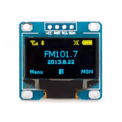 DISPLAY OLED 0.96" 128×64 I2C AMARELO/AZUL