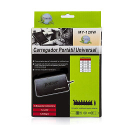 FONTE CARREGADOR UNIVERSAL NOTEBOOK MY-120W 12V A 24V
