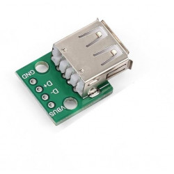 MODULO ADAPTADOR CONECTOR USB FEMEA 2.0 X DIP (ARDUINO)