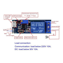 MODULO RELE TEMPORIZADOR 5 A 30V