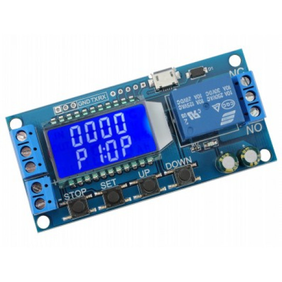 MODULO RELE TEMPORIZADOR DIGITAL XY-LJ02 DISPLAY LCD E MICRO USB