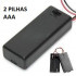 SUPORTE PARA 2 PILHAS AAA C/ TAMPA E CHAVE ON-OFF